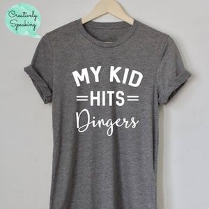 My Kid Hits Dingers, Baseball Mom Shirt, Custom